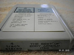 4 TRACK TAPE.EDDY ARNOLD...."BEST OFF"....WHAT'S HE DOING IN MY WORLD. - Picture 1 of 2