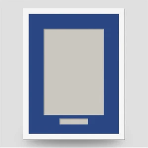 White Photo Frame A4 Print with Caption Text Box Blue Mount 16x12 Size Portrait - Picture 1 of 6