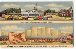 Salt Lake City - Covey's Motel & Coffee Shop, Roadside Diner 1955 Linen Postcard - Picture 1 of 2