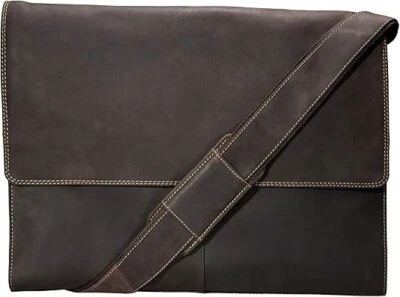 Bolso Mensajero Visconti Media Solapa Extra Grande Hunter en Cuero Engrasado Marrón Aceite Foto 1 de 3