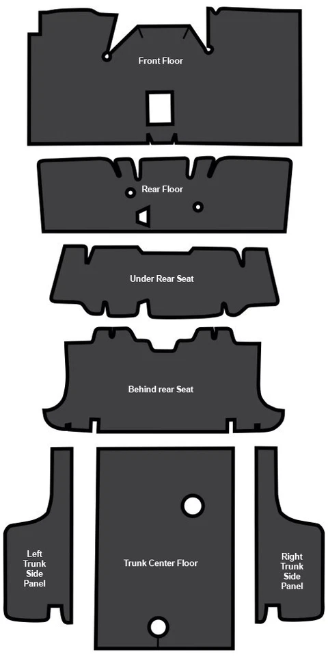 Mercury Cougar 1969-1970 convertible amortiguador de sonido EVA de 7 piezas Foto 1 de 1
