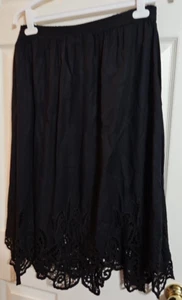 Falda midi boho negra vintage Bali Emerald para mujer talla única - Imagen 1 de 8
