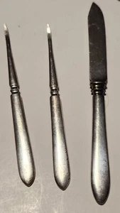 1847 Rogers Bros Set of Two Silverplate Nut Picks & Knife Plain Pointed - Picture 1 of 2
