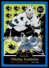 2015-16 O-Pee-Chee Platinum Retro Rainbow Blue Auto Nikolay Goldobin Auto San