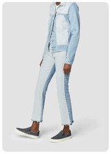 Derek Lam Crosby Womens Crop Flare Jean Gia two-tone Faded Raw Hem