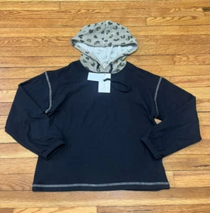 Como Blu Women's Black Hooded Long Sleeve Shirt Size Small NWT $36.00 - Picture 1 of 5