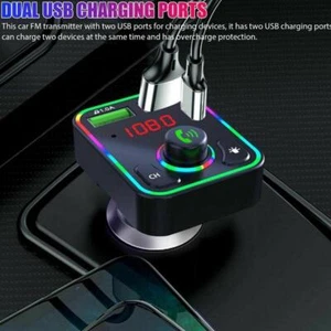 FM Transmitter Auto Bluetooth Kfz Radio Adapter 2 USB fürHandy + Ladegerät R9N8 - Bild 1 von 12