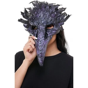 Long Nose Bird Devil Plague Doctor Raven Halloween Masquerade Mask [Purple] - Picture 1 of 3