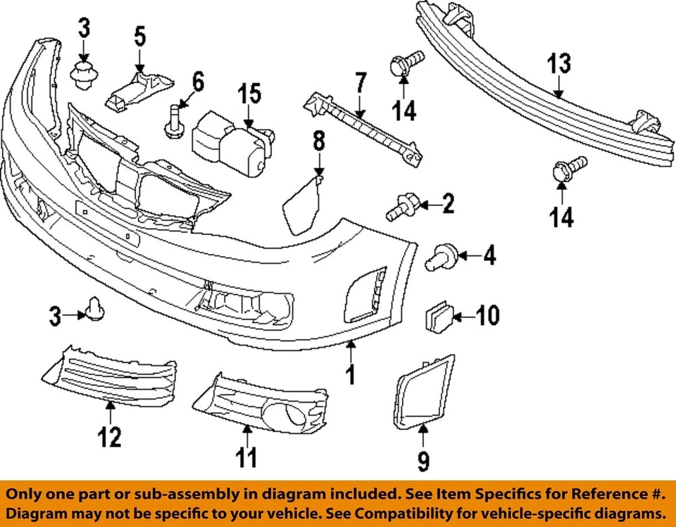Componentes de parachoques transverstrek SUBARU OEM 08-17 - soporte inferior 57707FG040 Foto 1 de 1
