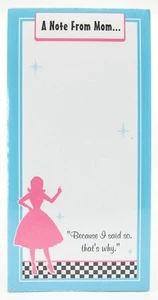 NEW Russ “A Note from Mom” Vintage Retro Blue 8”x4” Notepad w Magnet - Picture 1 of 2