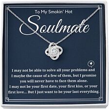 To My Soulmate Necklace, Soulmates Jewelry For Women, Love Knot Jewelry Gift Her