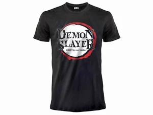 T-Shirt Demon Slayer. Maglietta Manga Ufficiale. Maglia Nera con Stampa Frontale - Foto 1 di 1