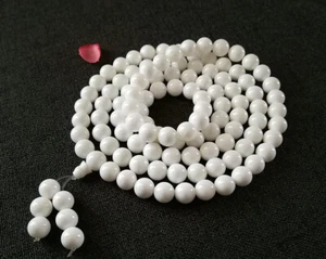 TIBETAN GIANT CLAM MALA PRAYER BEADS TIBET CONCH SHELL NECKLACE BRACELET 108 - Picture 1 of 3