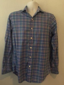 Camisa Ralph Lauren Etiqueta Azul Para Hombre Pequeña A Cuadros Manga Larga Usada en Excelente Condición ~15~ - Imagen 1 de 3