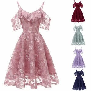 Braces Dress Cocktail Night Ball Gown Evening Wedding Bridesmaid Prom Lace Up NR - Picture 1 of 35