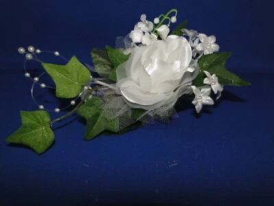 Новый значок на белый открытый розовый корсаж для свадьбы, выпускного вечера, день матери - Изображение 1 из 3