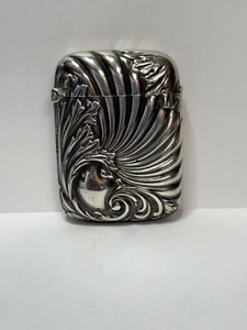Antiguo estuche Vesta de plata esterlina madera de avellana 1886 nuevo reposado a juego seguro - Imagen 1 de 11