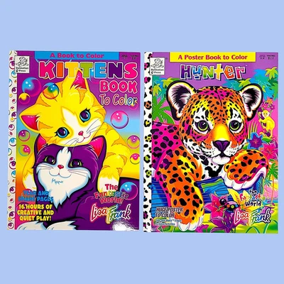 Lisa Frank Kittens Book to Color & Hunter Poster Book Dalmatian Press Vtg Y2K - Image 1 of 3