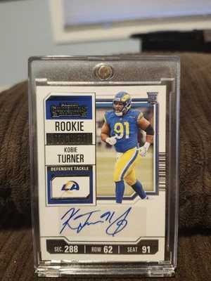 2023 "Panini Contenders" Kobie Turner RC (Rookie Ticket) Autograph...LA RAMS - Image 1 of 2
