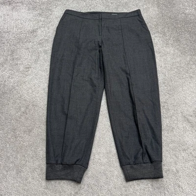 Club Monaco Tapered Jogger Pants Women 12 Charcoal Gray Wool Blend Trouser 37x26 - Image 1 of 4