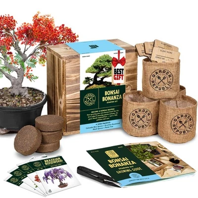 Garden Republic Bonsai Tree Kit - Mini Bonsai Seeds, 4 Types - Seed Starter P... - Image 1 of 4