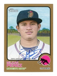 2022 Topps Heritage Minors #ROA-MP Milkar Perez Real One Auto Gold /25 - Picture 1 of 2