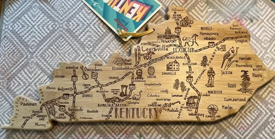 Letrero de exhibición de madera tabla de cortar de bambú Kentucky nuevo sin usar Louisville Lexington Foto 1 de 4