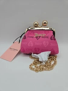 Mini bolso bandolera JUICY COUTURE impecable Kisslock nuevo con etiquetas/rosa jugoso - Imagen 1 de 4