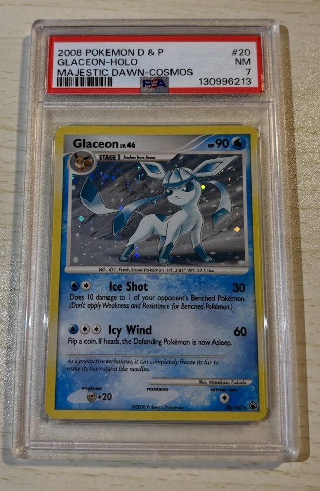 2008 POKEMON DIAMOND & PEARL MAJESTIC DAWN #20 GLACEON-HOLO COSMOS PSA 7 - Image 1 of 4