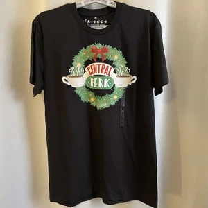Camiseta Friends TVShow Central Perk Navidad Vacaciones Negra Mediana Unisex  - Imagen 1 de 5
