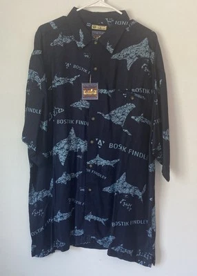 Camisa Hawaiana McNeel Palmer XL BOSTIK FINDLEY Tiburón Pesca Envejecido (JT-277) Foto 1 de 4