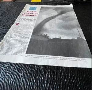 Artículo de advertencia de tornado flash Pat McDermott Saturday Evening Post 1951 OK 1947 - Imagen 1 de 3