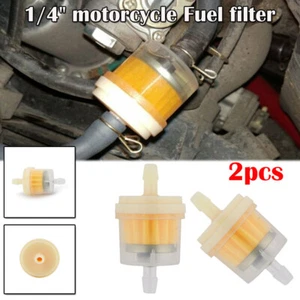 2x Clear Fuel Filter Petrol In-Line For 6 or 8mm Pipe Filter Motorbike Universal - Picture 1 of 10