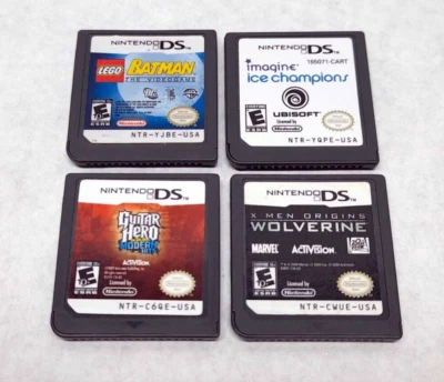 Lote de 4 juegos Nintendo DS - Lego Batman, Ice Champions, Guitar Hero, Wolverine Foto 1 de 2