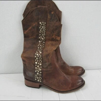 Botas vaqueras occidentales de cuero marrón con ojal Avery Spirit by Lucchese talla 6,5 Foto 1 de 4