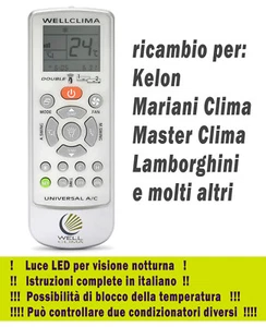 Telecomando condizionatore Kelon Lamborghini Mariani Clima Master climatizzatore - Imagen 1 de 4