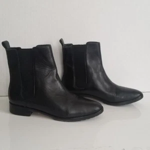 Elizabeth and James Black Leather Chelsea Boots Size 7 B - Picture 1 of 6