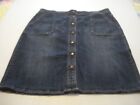 Women's Denim Liz Claiborne Button Front Jean Skirt With Pockets Size  16