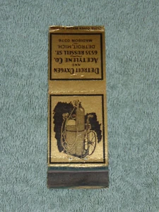 CIRCA 1930's MATCHBOOK COVER: "DETROIT OXYGEN & ACETYLENE CO." - Picture 1 of 3