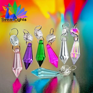 Torpedo Glass Chandelier Light Crystals Droplets Beads Retro Icicles Sun Catcher - Picture 1 of 69
