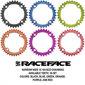 RaceFace 1x 104 BCD Chainring - 30T 32T 34T 36T 38T - Brand New - Picture 1 of 1