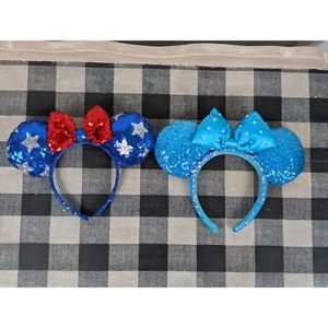Disney Minnie Mouse Ears Sequenced Headbands Lot of 2 - Picture 1 of 15
