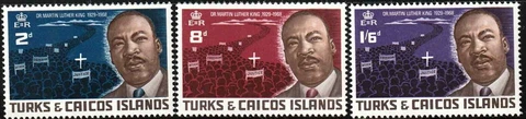 Turks & Caicos Stamps 1968 SC# 178-180  Martin Luther King, Jr. & Protest March Cover