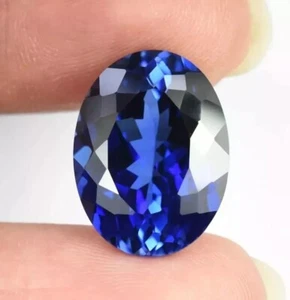 Piedra preciosa suelta de 7,60 quilates de zafiro azul natural Ceilán forma ovalada certificada GIE - Imagen 1 de 5