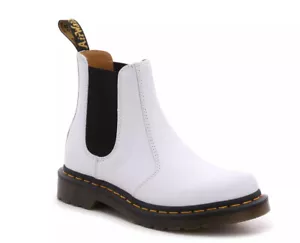 Dr. Martens White Leather Pull-On Chelsea Boots~Womens 9/Mens 8~NEW~2976YS - Picture 1 of 8