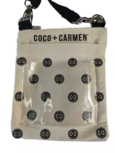 Coco Carmen Cross Body Purse Canvas Logo Crossbody Card Holder. Pouch And Zipper - Picture 1 of 6