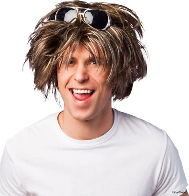 ORLOB KARNEVAL Schlagerstar Perücke Herren 70er 80er Jahre Motto-Party Karneval Kostüm Sänger
