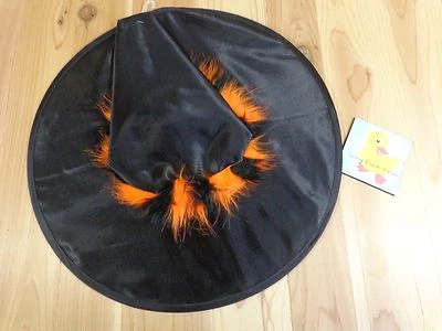 SOMBRERO BRUJA Nylon Negro con Acento de Color 18" ELIGE UNO Accesorio de Disfraz  Foto 1 de 2