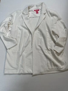 Chaqueta Blazer Catherine MaLandrino Blanca 2X Algodón Nylon Poliéster Mezcla Spandex - Imagen 1 de 10