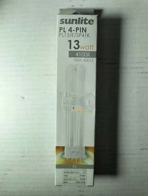 Sunlite PL13/E/SP41K 13W CFL Plug-In 4-Pin Light Bulb 4100K Item#60013 (2pk) - Image 1 of 4